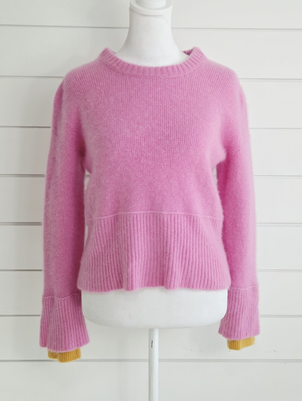 Design History Pure Cashmere Pink Cropped Crewneck Sweater Size S